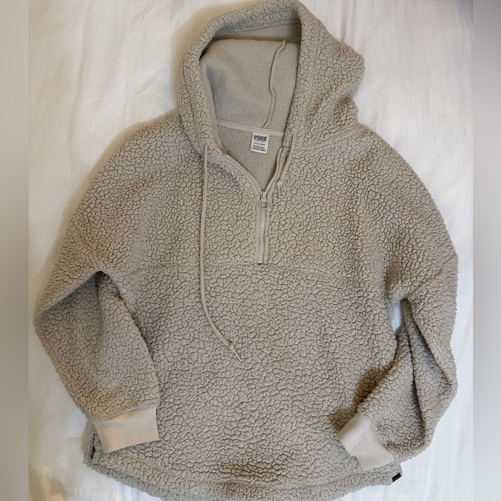 PINK Victoria's Secret Cream Sherpa Jacket